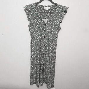 Monteau Los Angeles - Green Floral DressSize S